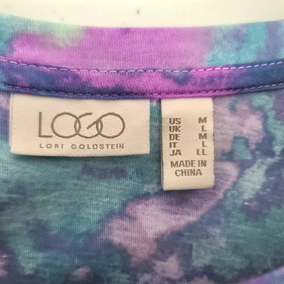 LOGO By Lori Goldstein Tie Dye Jersey Midi Dress - Picture 3 of 10